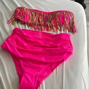 Hot pink swimsuit